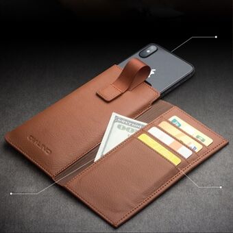QIALINO Cowhide Leather Wallet Protective Pouch Case for iPhone XS Max 