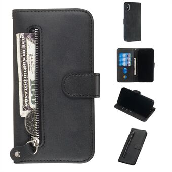 Zipper Pocket PU Leather Wallet Case for iPhone XS Max 