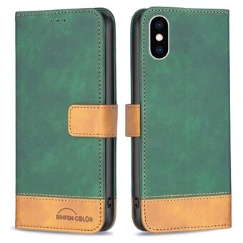 BINFEN COLOR BF Leather Case Series-7 Style 11 PU Leather Shell for iPhone XS Max , Wallet Stand Design Anti-Fingerprint Leather Phone Case Accessory