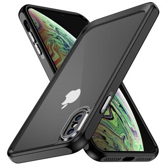 För iPhone XS Max genomskinlig akryl + TPU skyddsfodral Metallkameraram Anti- Scratch telefonskal
