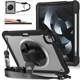 Kickstand Tablet Case för iPad Air (2020) / (2022) / iPad Pro 11 (2018) / (2020) / (2021) / (2022) , PC+TPU Skyddsfodral med axelrem / handrem