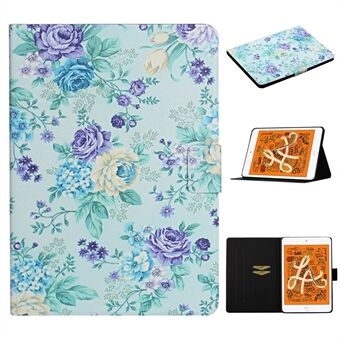 Blommönster Utskrift Korthållare Stand Tablet Shell för iPad mini (2019)  / 4/3/2/1