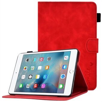 För iPad Mini / Mini 2 / 3 / 4 / Mini (2019) s enfärgad Stand fodral Anti-Fall Läder Folio Flip Cover Mönster tryckt tablettställ med kortplatser