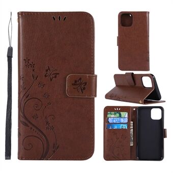Imprint Butterfly Leather Wallet Phone Case Shell for iPhone 11  (2019)