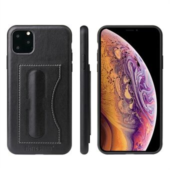 FIERRE SHANN Leather Card Slot Back Protective Phone Case with Kickstand Cover for iPhone 11  (2019)