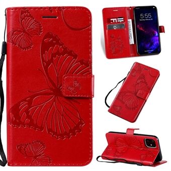 Imprint Butterfly Leather Wallet Case för iPhone 11  (2019)