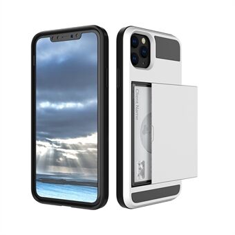 For iPhone 11  (2019) Slide Card Holder PC + TPU Hybrid Mobile Phone Casing