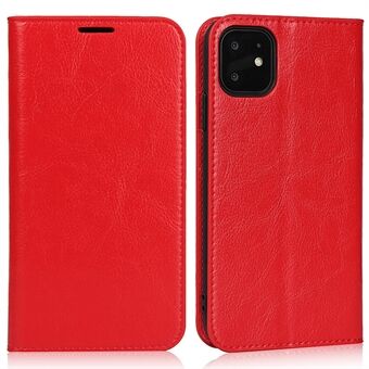 For iPhone 11  Crazy Horse Skin Genuine Leather Case Shockproof TPU Stand Wallet Flip Folio Cover