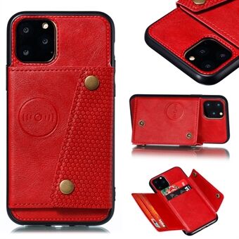 Kickstand Card Holder PU Leather Coated TPU Case for iPhone 11 