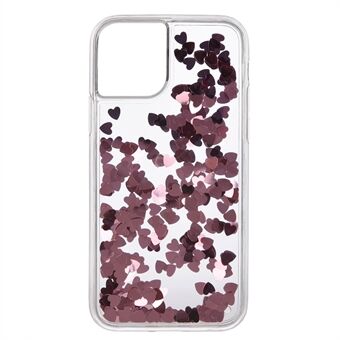 Small Heart Dynamic Glitter Sequins Quicksand TPU + Acrylic Back Shell for iPhone 11  (2019)