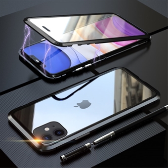 LUPHIE Magnetic iPhone 11 skal med glas fram och bak - svart