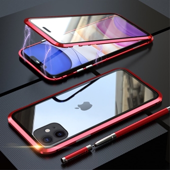 LUPHIE Magnetic iPhone 11 skal med glas fram och bak - Red
