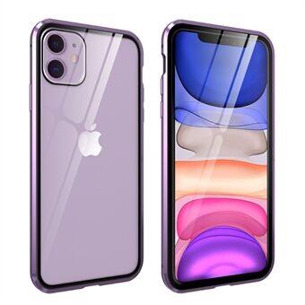 Full Covering Magnetic Metal Frame + Tempered Glass Touch Screen Phone Case for Apple iPhone 11 