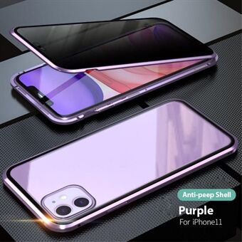 35 Degree Anti-peep Front Glass Magnetic Installation Metal Frame + Tempered Glass Phone Shell for iPhone 11  (2019)