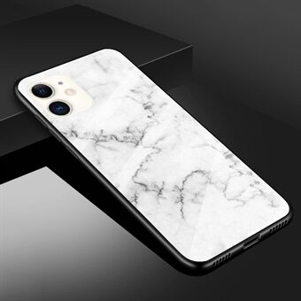 Marble Texture Tempered Glass Back + TPU Hybrid Phone Cover for iPhone 11 