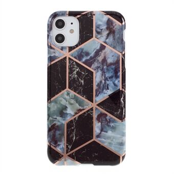 For iPhone 11  Geometric Splicing Marble Pattern IMD TPU Case Cover