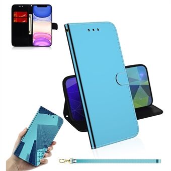 Mirror-like Surface Flip Leather Wallet Stand Phone Shell for iPhone 11 