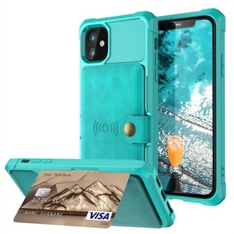 Wallet Kickstand Leather Coated TPU Case Built-in Magnetic Sheet for iPhone 11 