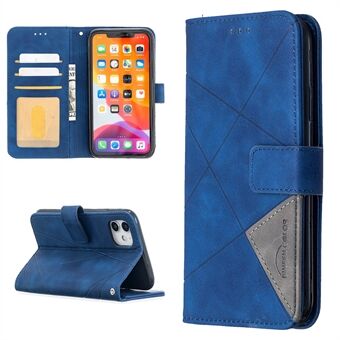 BF05 Leather Case Geometric Texture Wallet Stand Phone Cover for iPhone 11 