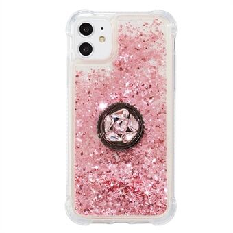 Glitter Powder Quicksand Rhinestone Decor Kickstand TPU Shell for iPhone 11 