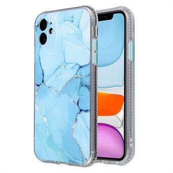 For iPhone 11  Coloured Glaze Marble Pattern PC Back TPU Case