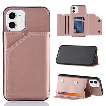 Shock-resistant Stand Card Holder TPU + PU Leather Phone Shell for iPhone 11 