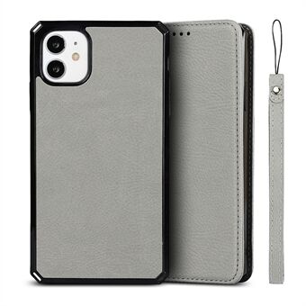 Litchi Skin Genuine Leather Coated TPU Stand Case for iPhone 11 
