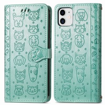 Imprinting Cat Dog Pattern Design Magnetic Leather Stand Case for iPhone 11 