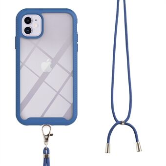 Slim Soft TPU Bumper Shockproof Hybrid Hard PC Dual Layer Protective Cover with Lanyard for iPhone 11 