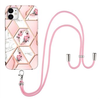 IMD IML Vivid Pattern Design Lightweight Flexible TPU Phone Case with Lanyard for iPhone 11 