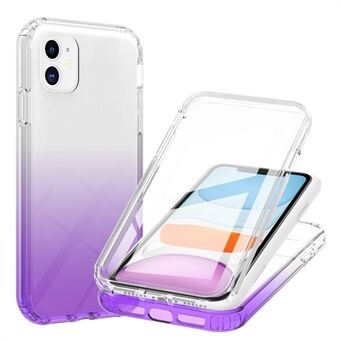 LA1 Series PC Bumper + TPU Back Panel + PET Film 3-in-1 Well-Protected Gradient Color Phone Shell Case for iPhone 11 