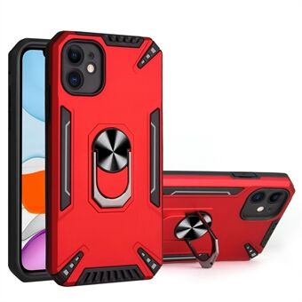 Justerbar Kickstand Design 2-i-1 Dual Protection Hybrid Phone Case Cover Shell med inbyggd metallplatta för iPhone 11 6,1 tum