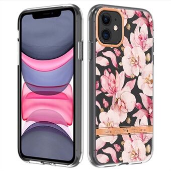 LB5 Series TPU Phone Case for iPhone 11 , Electroplating Flower Patterns IMD IML Phone Protective Cover