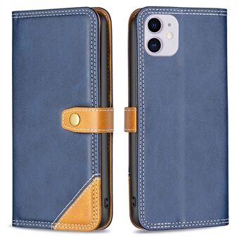 BINFEN COLOR for iPhone 11  BF Leather Series-8 12 Style Stand Shell, Splicing Leather Case Anti-scratch Double Stitching Lines Cover with Card Slots Design