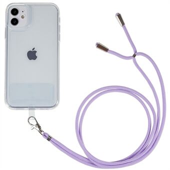 For iPhone 11  Anti-drop Transparent Back Case TPU Phone Cover with Detachable Lanyard