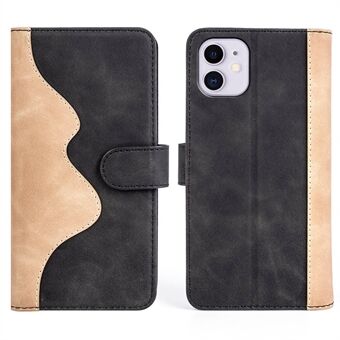 Shockproof Phone Protective Cover Flip Leather Case for iPhone 11 , Color Splicing Stand Wallet Smartphone Shell
