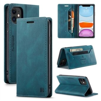 AUTSPACE A01-serien RFID-blockerande plånbok Retro telefonfodral i matt läder för iPhone 11 6,1 tum