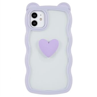 Anti-dropp telefonfodral för iPhone 11 , söt hjärtabjörn örondekor Avtagbar 2-i-1 PC+TPU skyddsfodral