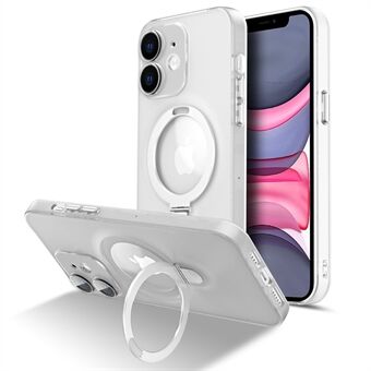 För iPhone 11 6,1 tums magnetiskt stödfodral Matt PC+TPU telefonskal med kameralinsskydd
