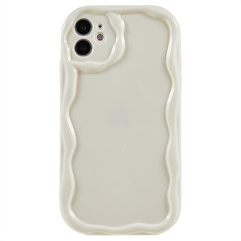 För iPhone 11 6,1 tum Glossy Wave Design Mjuk TPU mobilfodral Stötsäkert bakstycke - Vit