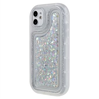 För iPhone 11 6,1 tum Glitter Sparkle Epoxy TPU telefonfodral Scratch skyddsfodral
