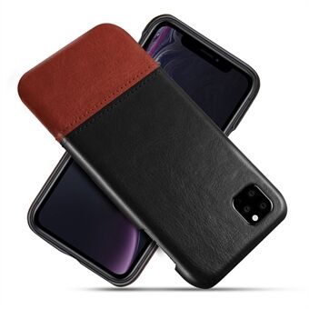 KSQ Bi-color PC + PU läder skyddande telefonskal för iPhone 11 Pro 5,8 tum (2019) - Svart / Mörkbrun
