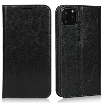 For iPhone 11 Pro  Crazy Horse Skin Genuine Leather Phone Case Wallet Stand Cover