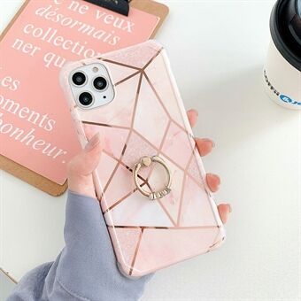 Marble Pattern Plating IMD Kickstand TPU Shock Resistant Case for iPhone 11 Pro 