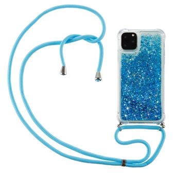 Glitter Powder Skin Quicksand TPU Back Case with Lanyard for iPhone 11 Pro 