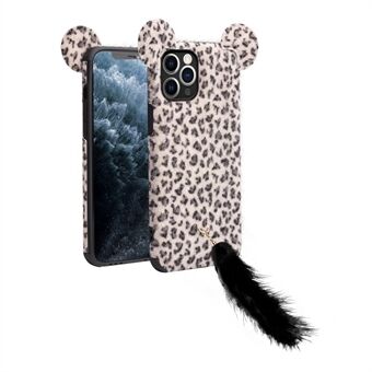 QIALINO Fluffy Leopard Skin Plush Coated TPU Phone Cover for iPhone 11 Pro