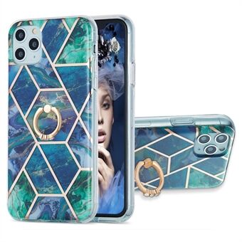2.0mm TPU Phone Kickstand Cover IMD Electroplating IML Marble Pattern Snap-on Design Case for iPhone 11 Pro 