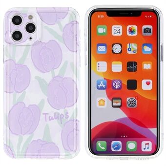 För iPhone 11 Pro  Slim Phone Case Tulpanpräglat mönster Stötsäkert telefonskyddsfodral