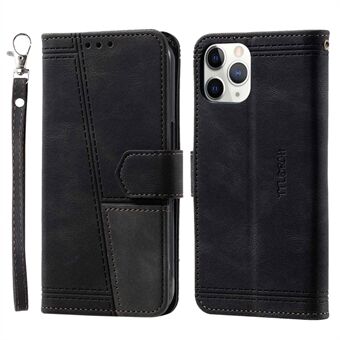 TTUDRCH For iPhone 11 Pro  004 Splicing Design PU Leather RFID Blocking Wallet Case Stand Flip Folio Phone Cover with Strap