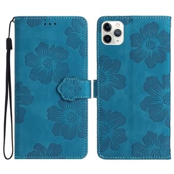 För iPhone 11 Pro Flowers Imprint Flip Stand Telefonfodral PU-läderplånbok Stötsäkert skal